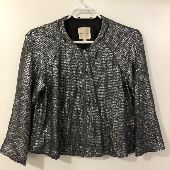 Silence & Noise Gunmetal Sequin jacket - Picture 2 of 8